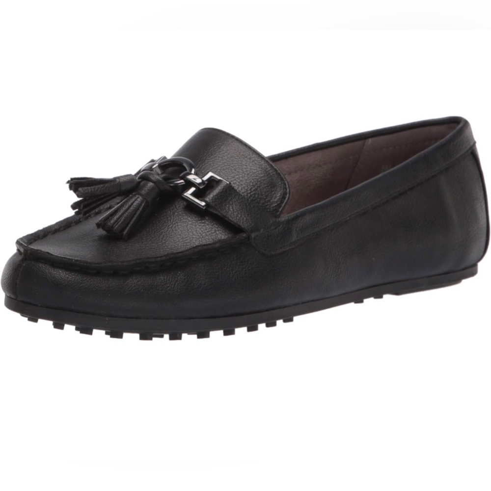 Aerosoles Deanna Black Tasseled Loafers Grip Bottom 8 W
